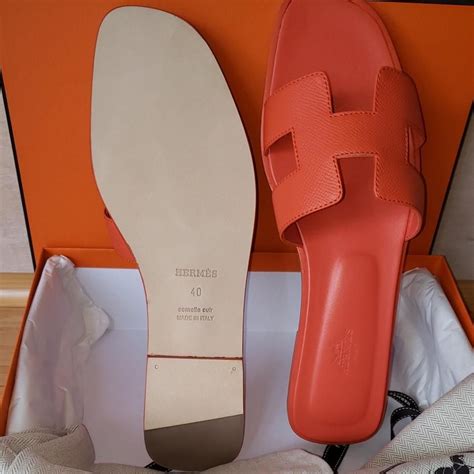 hermes sandalen oranje|Hermes oran sandals size guide.